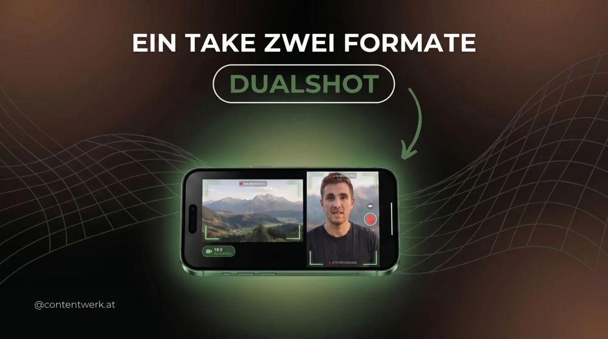 Ein Take zwei Formate DualShot Recorder iPhone für Creator