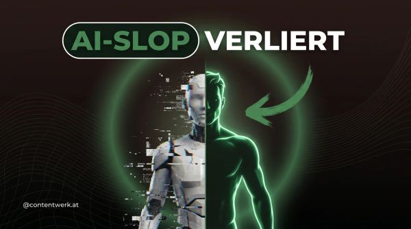 AI-Slop gegen echtes Gesicht — authentischer Content schlägt KI-generierte Massenware 2026