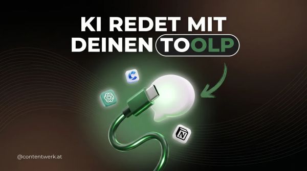 MCP einfach erklärt: 3D-Grafik zeigt KI-Tools die direkt mit Business-Apps verbunden werden