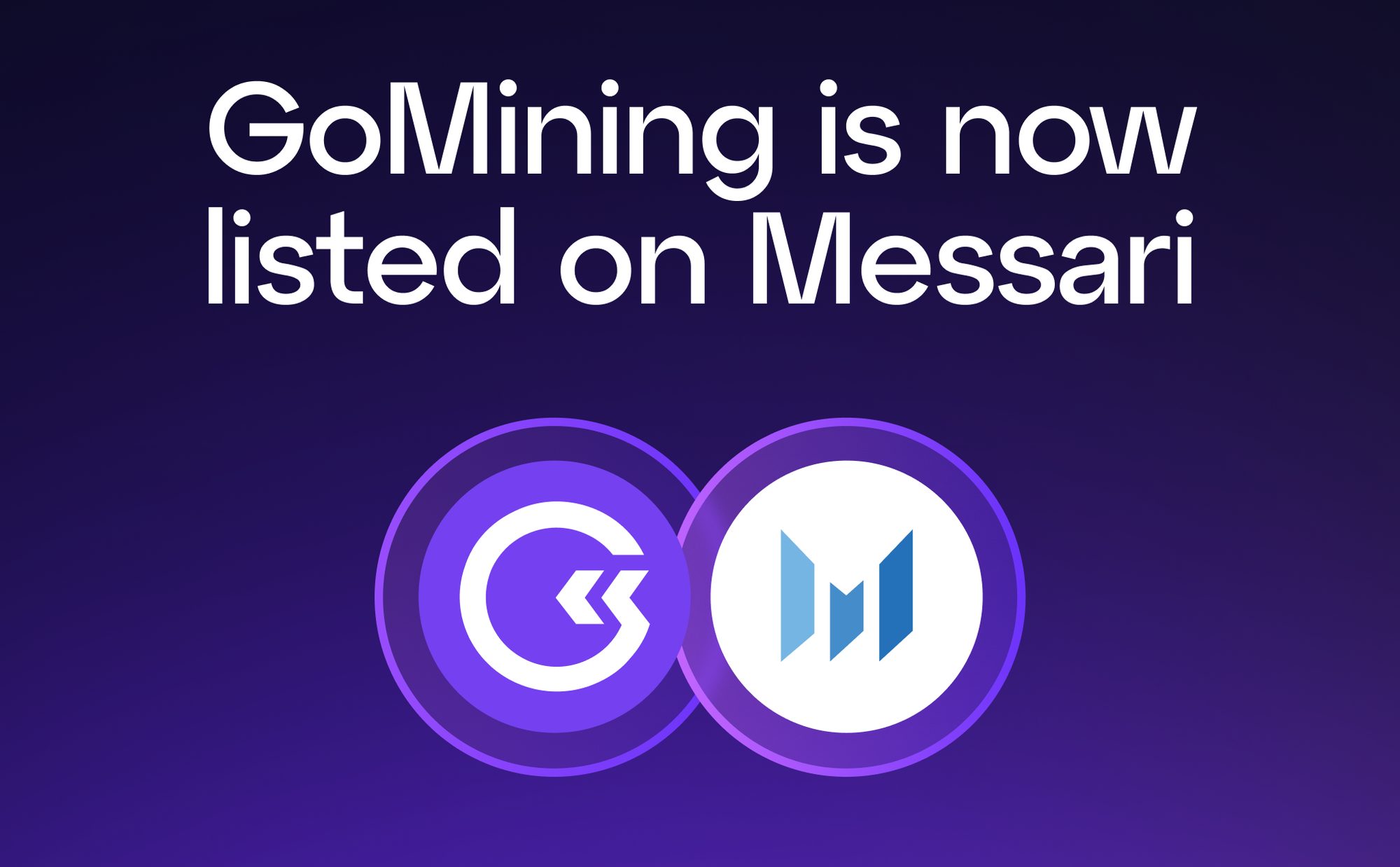 We are glad to announce that GoMining is now listed on Messari!