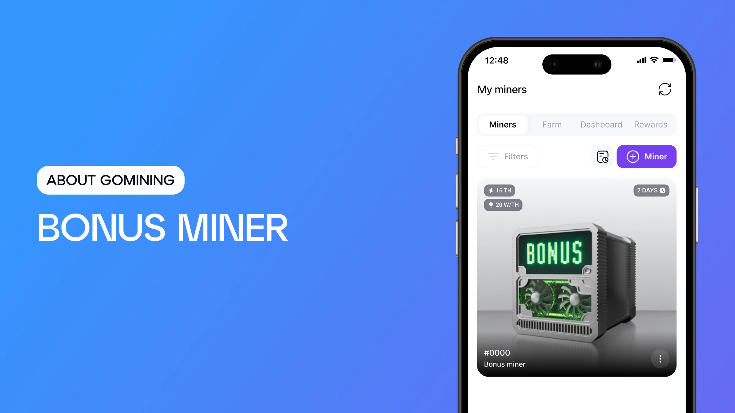 Bonus Miner: Level Up and Extend Your Free Miner from GoMining!