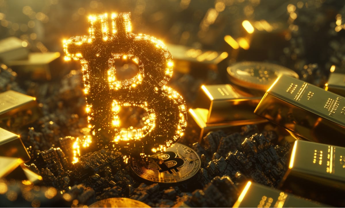 Bitcoin vs. Gold_ A visual representation of their market trends.