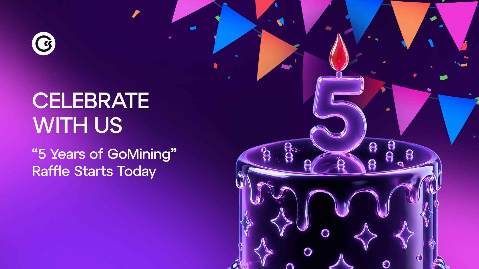 🎉 GoMining تحتفل بعيدها الخامس — انضم إلى سحب القرعة بمناسبة 5 سنوات من GoMining!