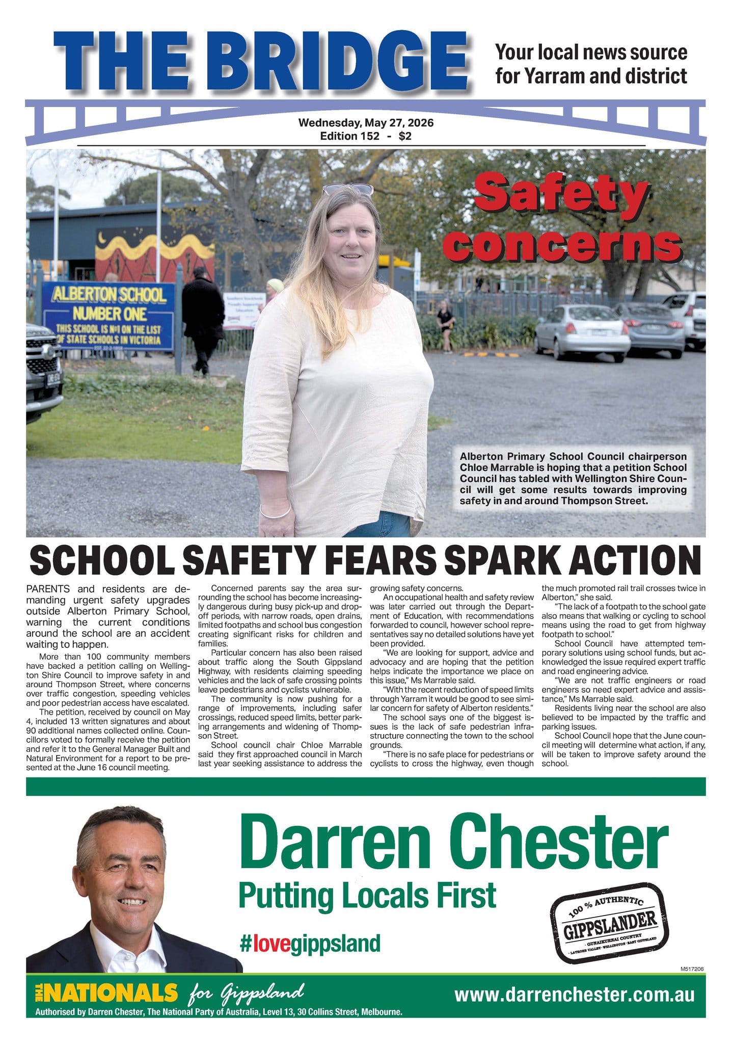 The Bridge local newspaper front page