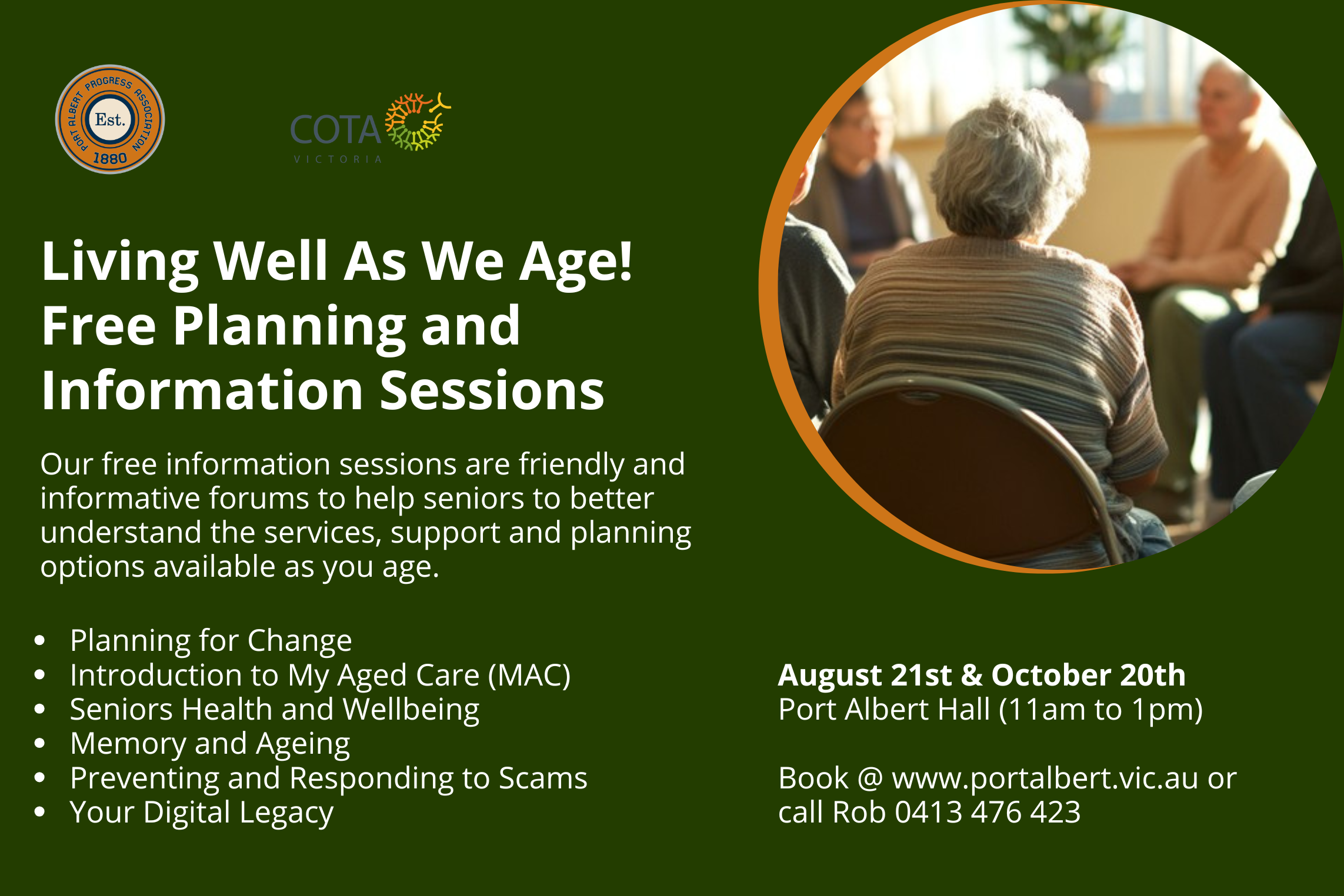 Free planning and information session to help us as we age