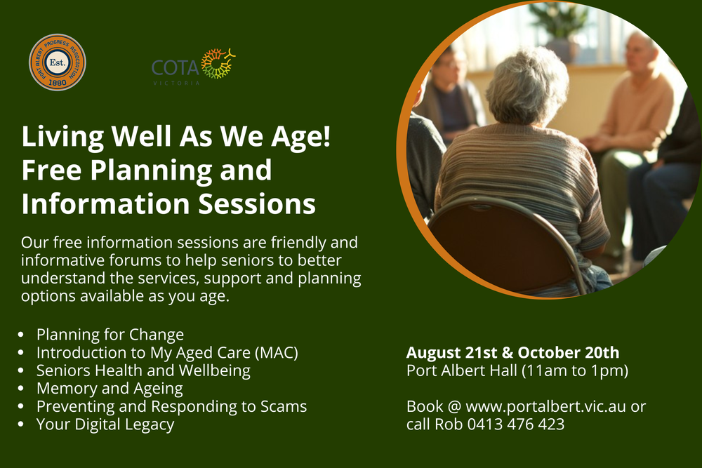 Free planning and information session to help us as we age post image