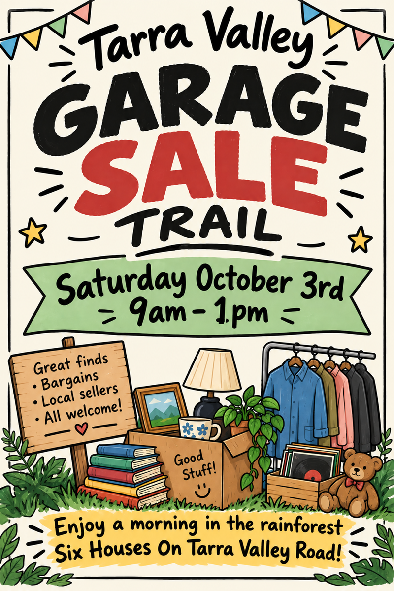 TARRA VALLEY GARAGE SALE Trail post image