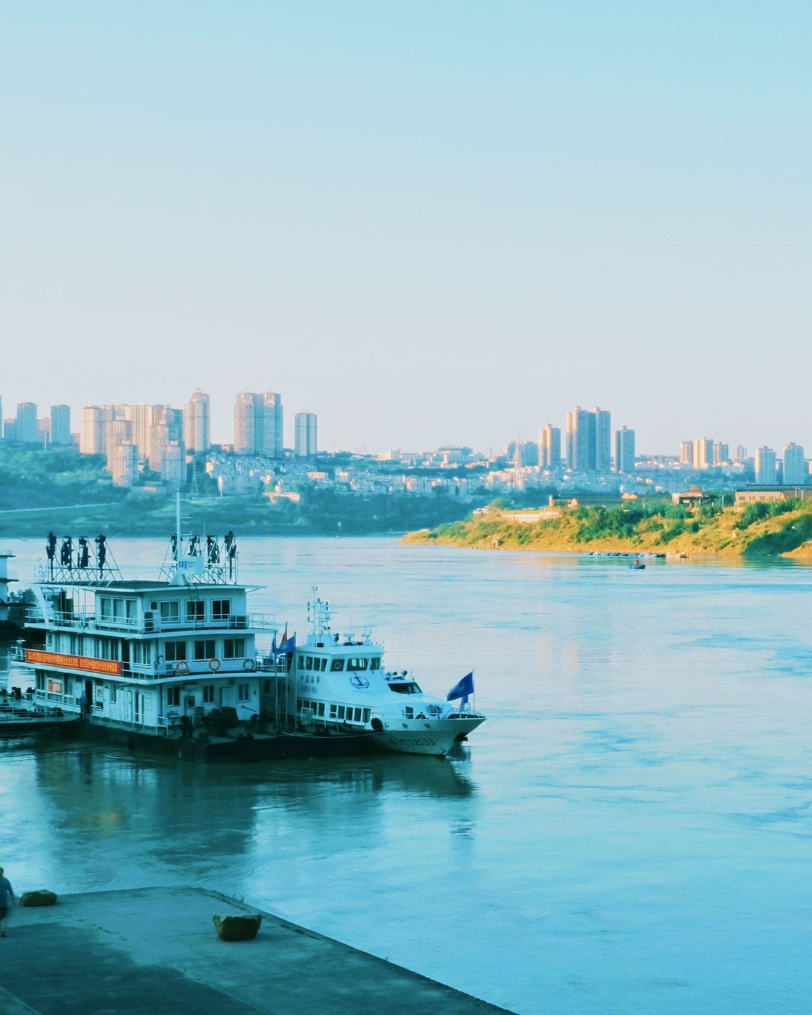 The city of Luzhou, Sichuan, China flanks the Yangtze river. 