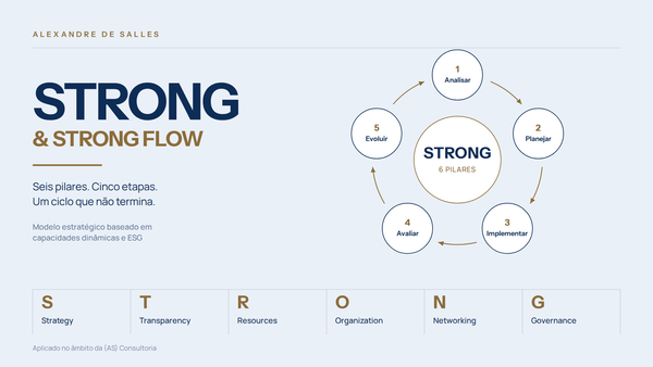 Capa do artigo STRONG e STRONG FLOW: modelo estratégico baseado em capacidades dinâmicas e ESG, de Alexandre de Salles