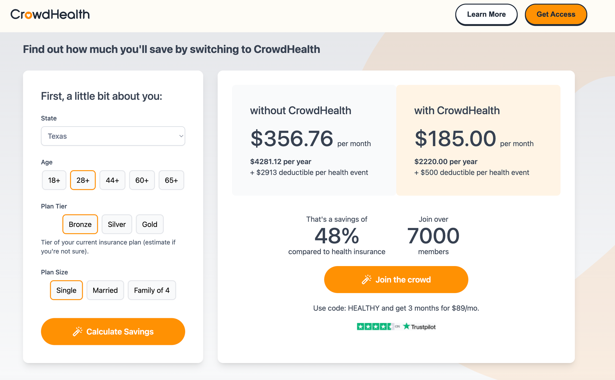 crowdhealth pricing texas