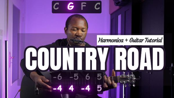 How to Play "Take Me Home, Country Roads" on Harmonica + Guitar (Beginner Tutorial)