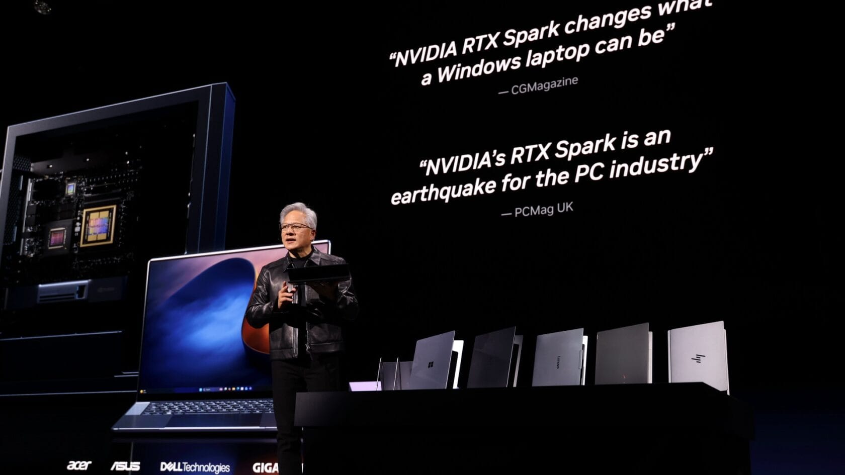 Huang presents RTX Spark laptops