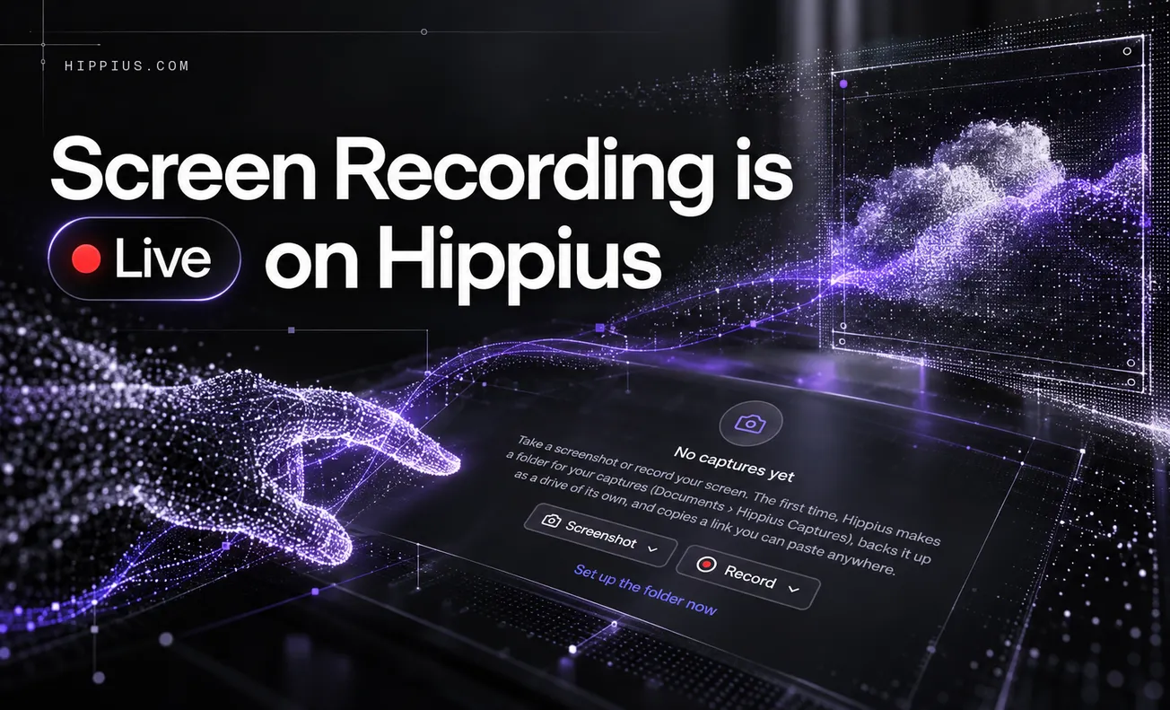 Hippius Drive encrypted screen recorder | Hippius