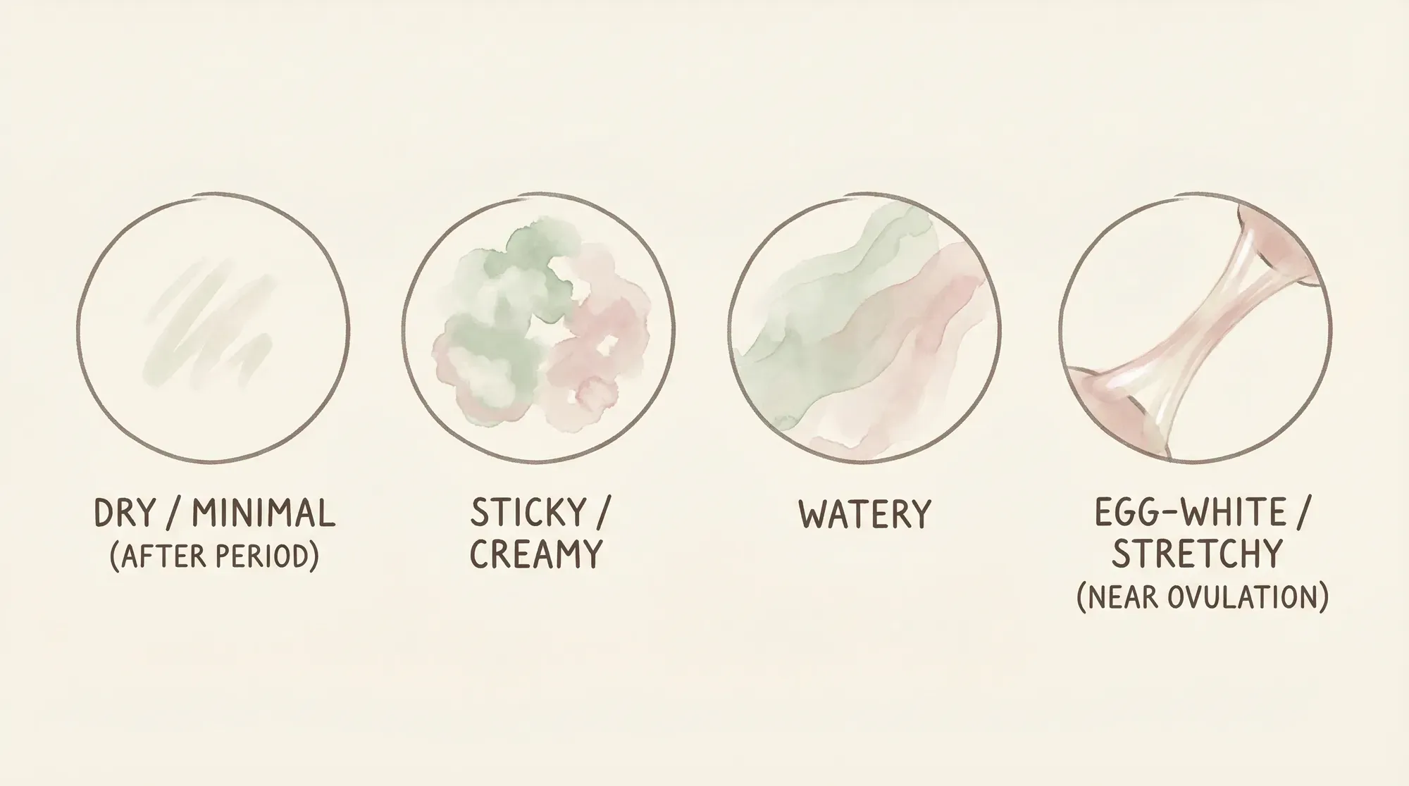 Cervical mucus progression during the follicular phase from dry to egg-white consistency