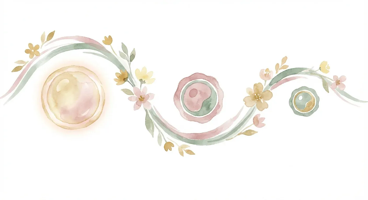 Watercolour illustration showing how fertility changes gradually from age 30 to 45