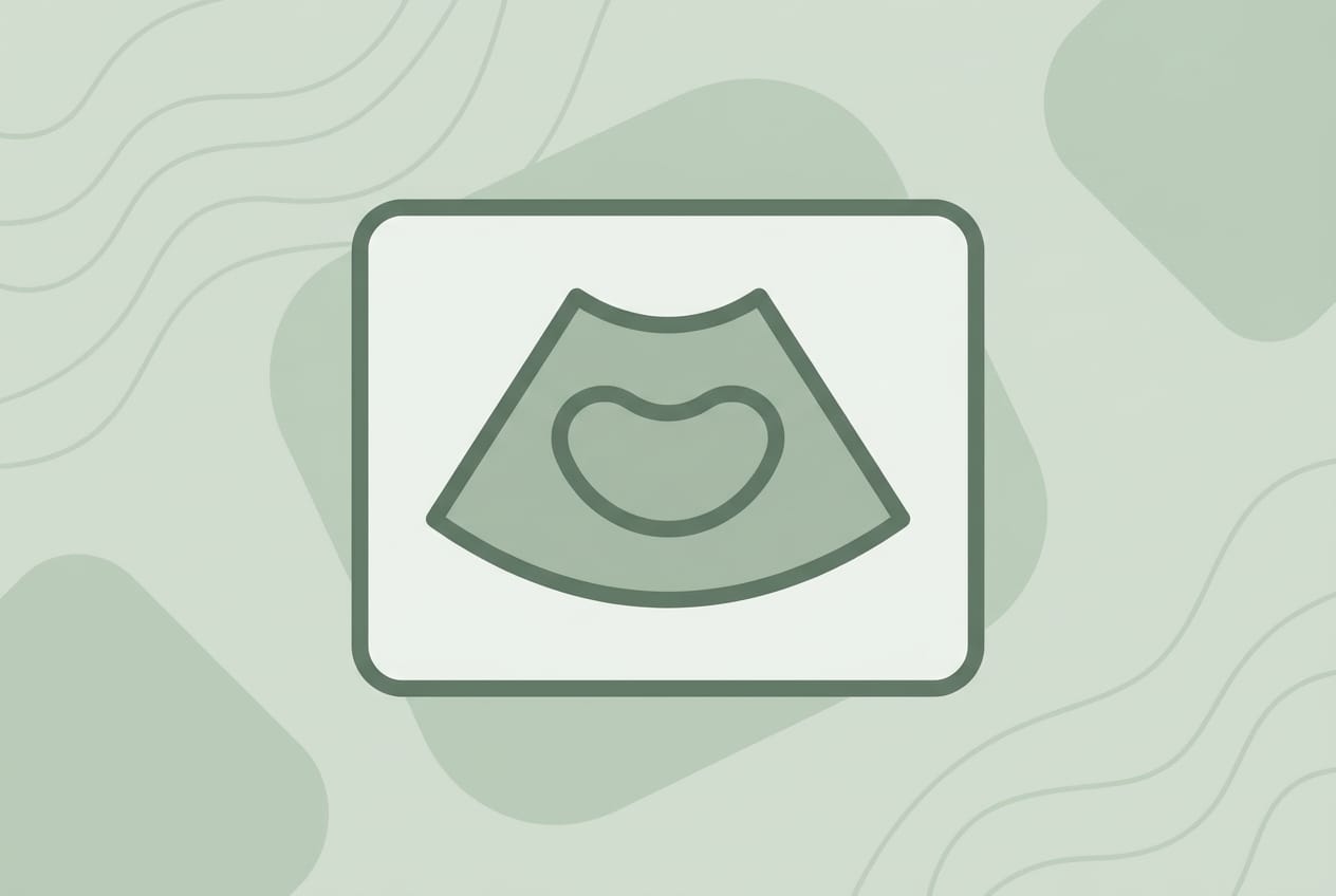 Ultrasound illustration showing gestational sac