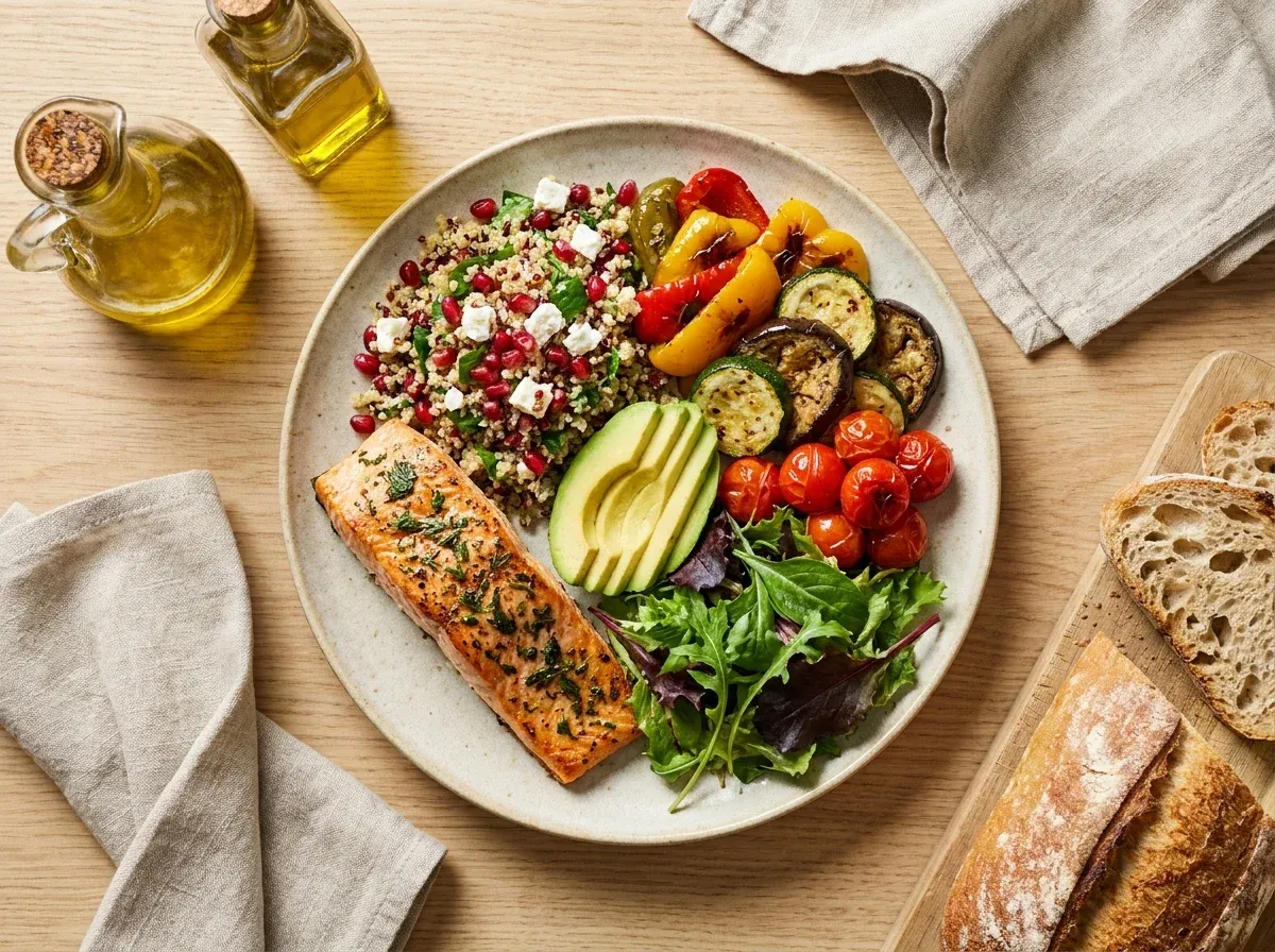 Colourful, nourishing fertility-supporting meal