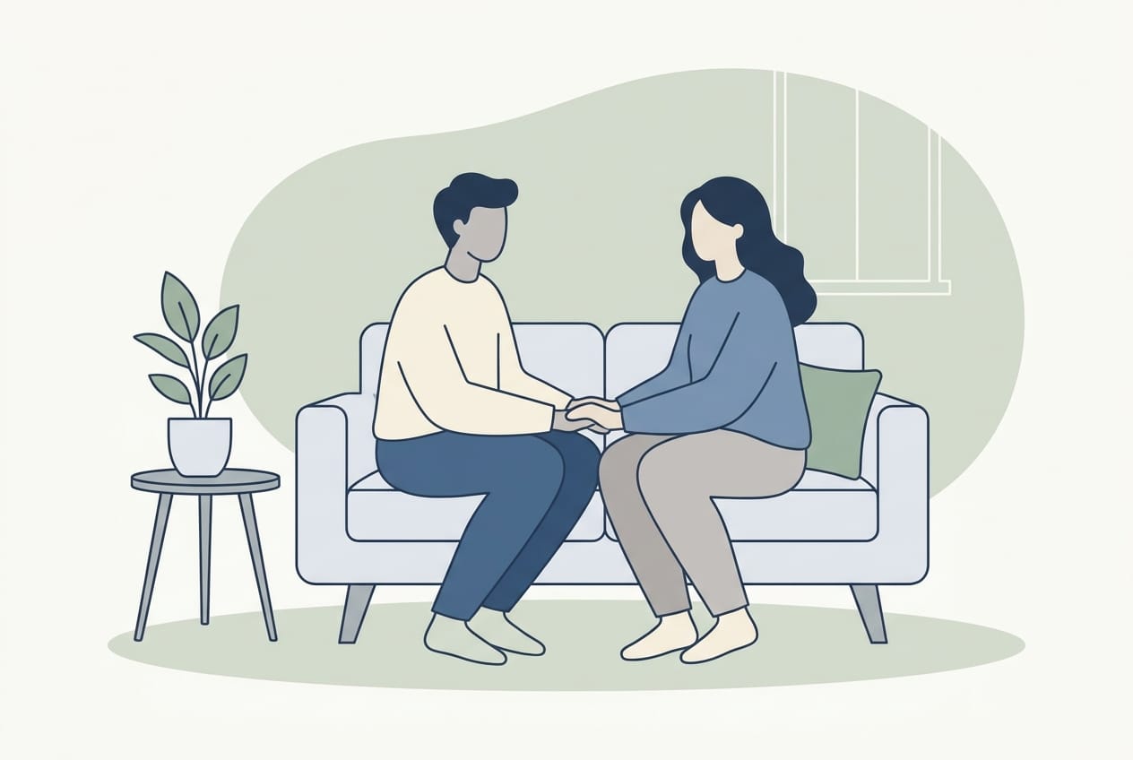 A couple supporting each other emotionally during their fertility journey