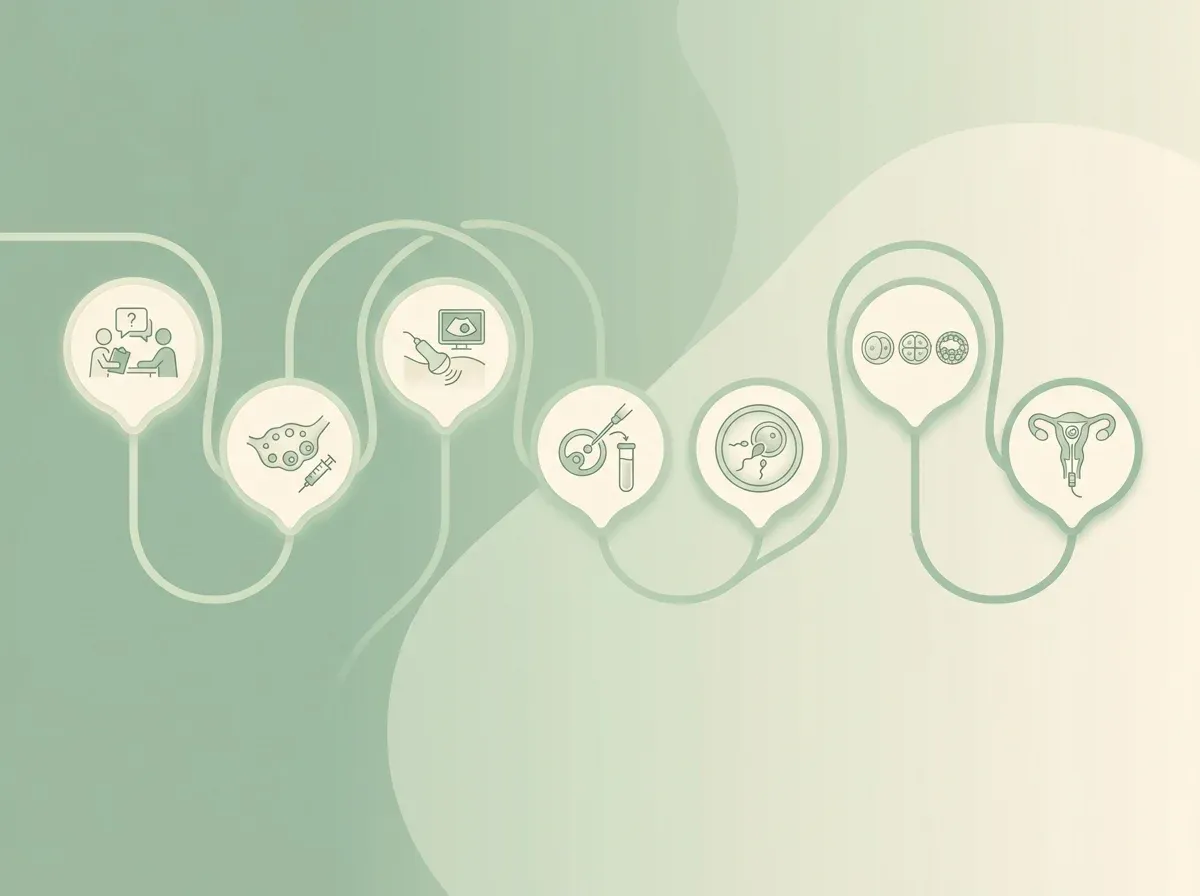 IVF process timeline infographic