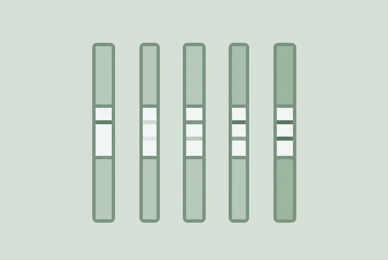Ovulation predictor test strip progression