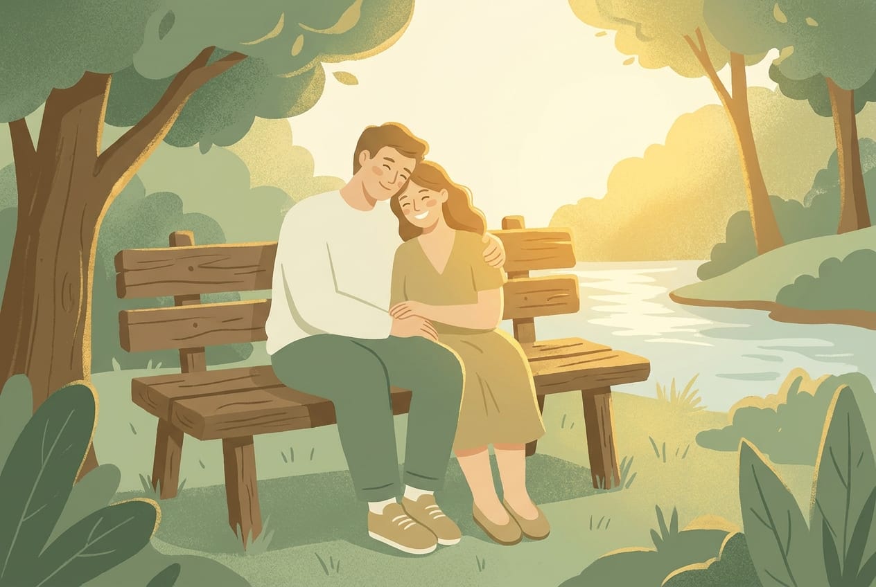 Two people supporting each other emotionally during recovery