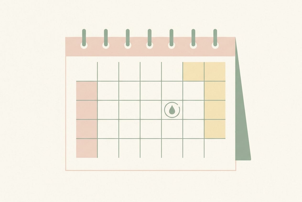 A calendar tracking fertility cycle days