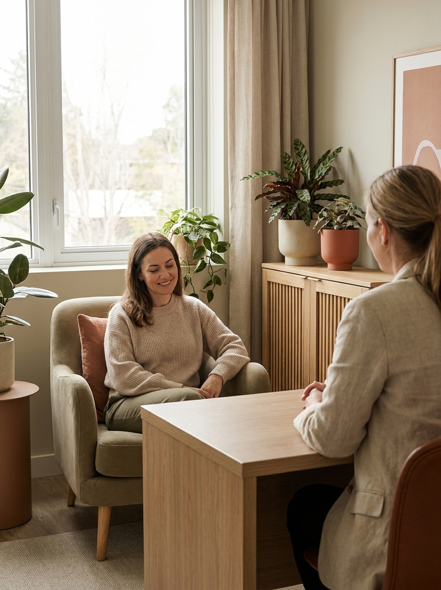 Woman at a fertility clinic consultation