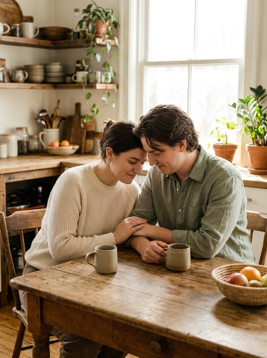 Couple having a supportive conversation about fertility