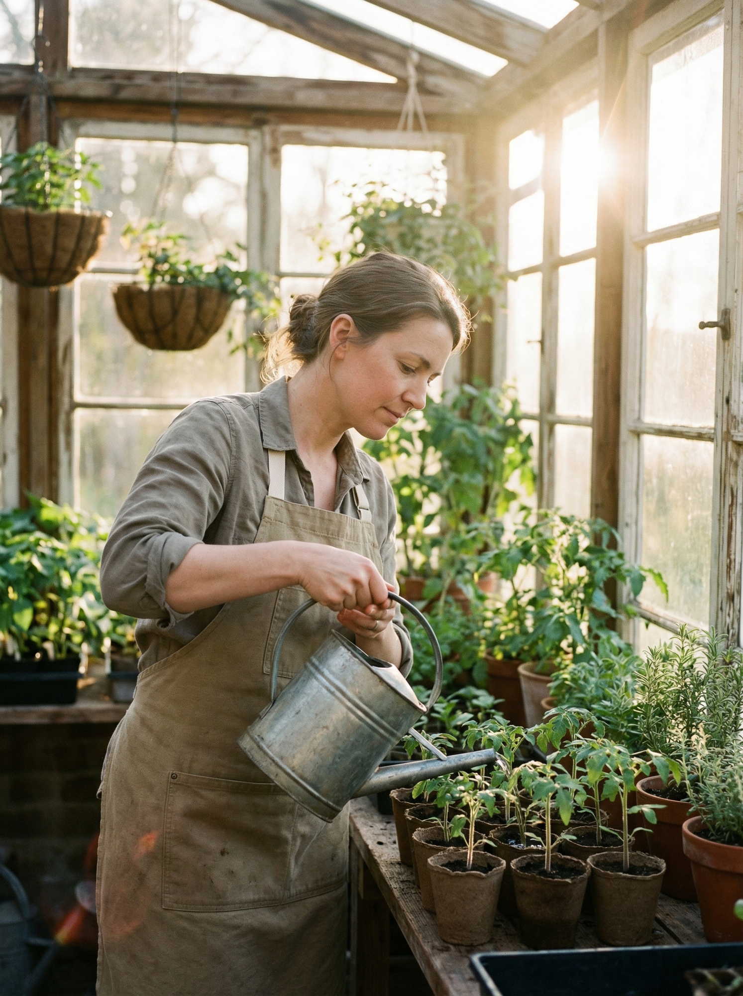 Warm lifestyle photo of hands holding a golden smoothie bowl with fertility supplements on a natural wooden table
