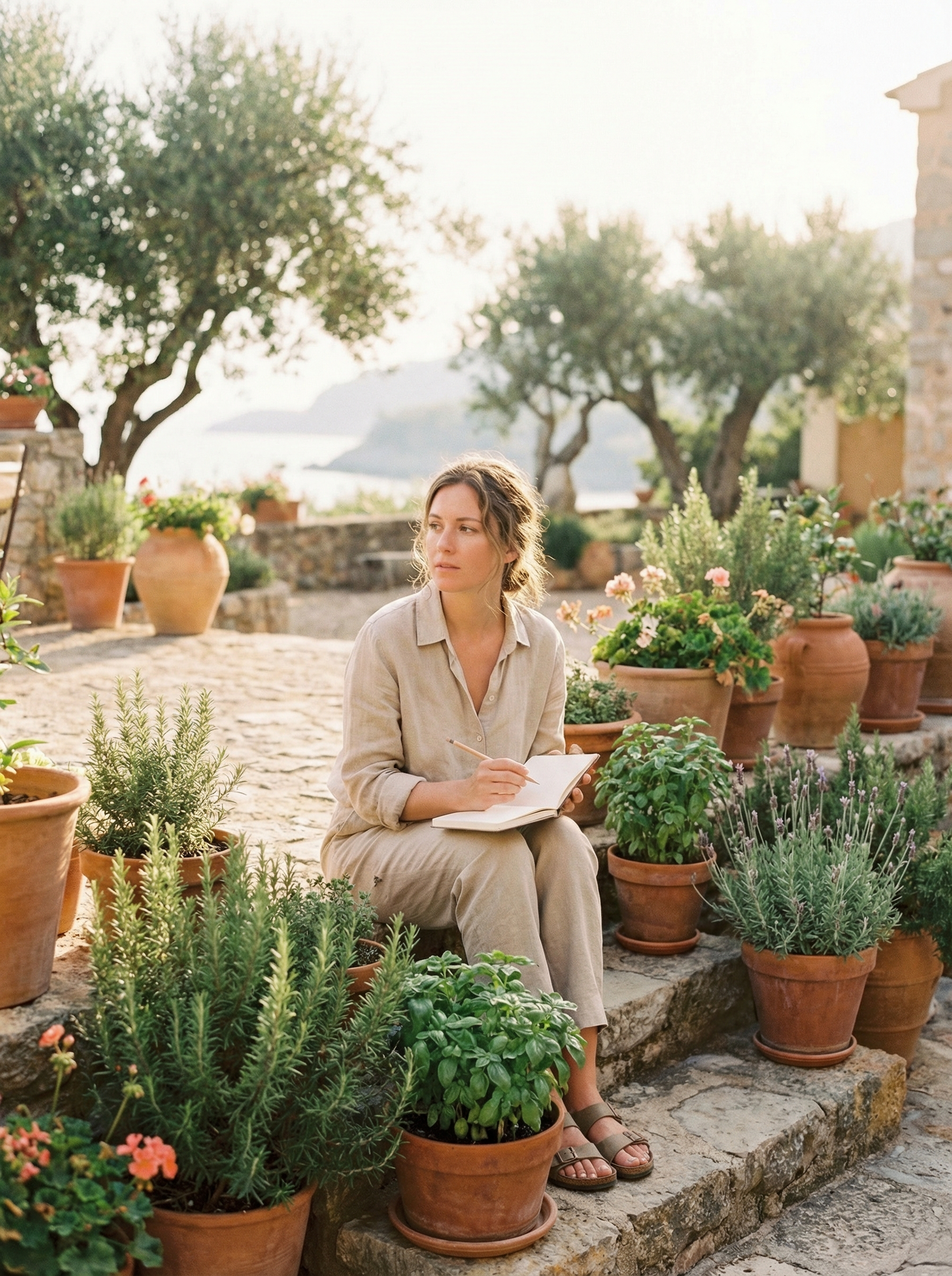 Inito Fertility Monitor clipped onto a phone next to a test strip and tea — product review