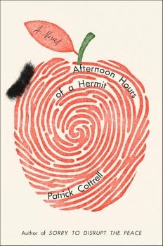Cover of Afternoon Hours of a Hermit, featuring a red mazelike drawing in the shape of an apple.
