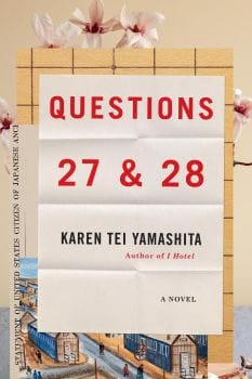 Cover of Questions 27 & 28, featuring a creased piece of paper in the foreground against a background of various images, including buildings and flowers.