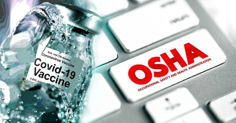osha on keyboard and broken covid vaccine bottle