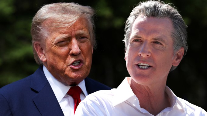(L-R) Donald Trump; Gavin Newsom