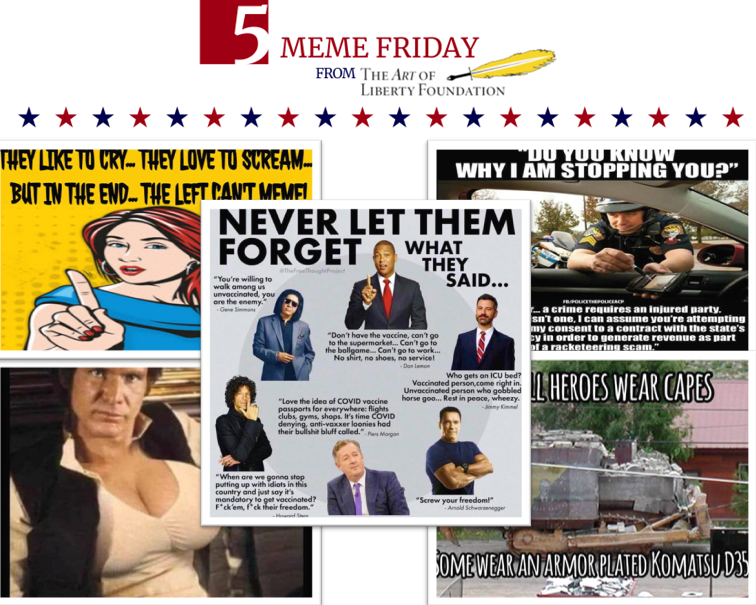 FiveMemeFri - Never forget which "celebrities" pumped the C-19 "Vaccines"