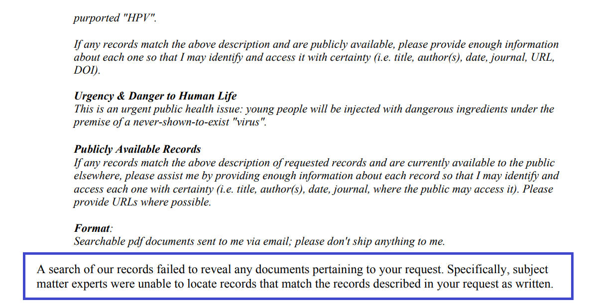CDC confesses: no scientific basis for "HPV" narrative... no virus, no contagion, no genome... just bogus tests