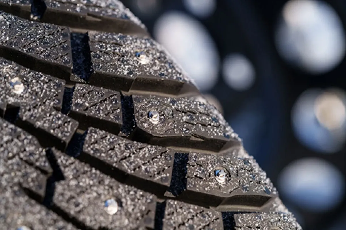 Radical winter tires automatically deploy retractable studs for traction on icy roads