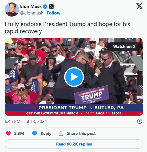 Elon Musk Pledges Staggering Sum Of Money To Elect Trump