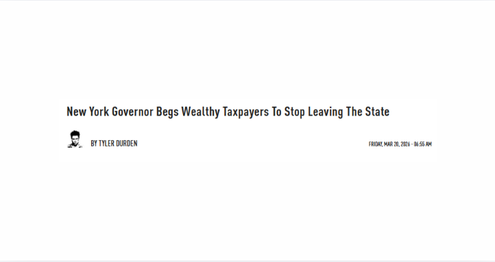 New York Governor Begs Wealthy Taxpayers To Stop Leaving The State