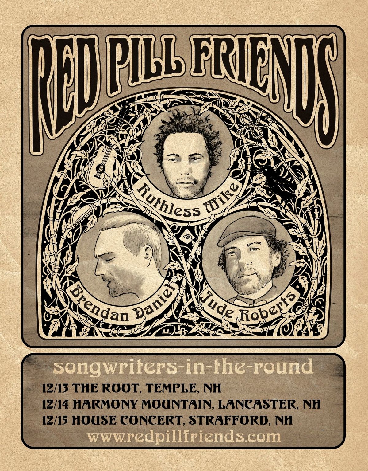 Truth Music Trio Red Pill Friends Touring New Hampshire in December