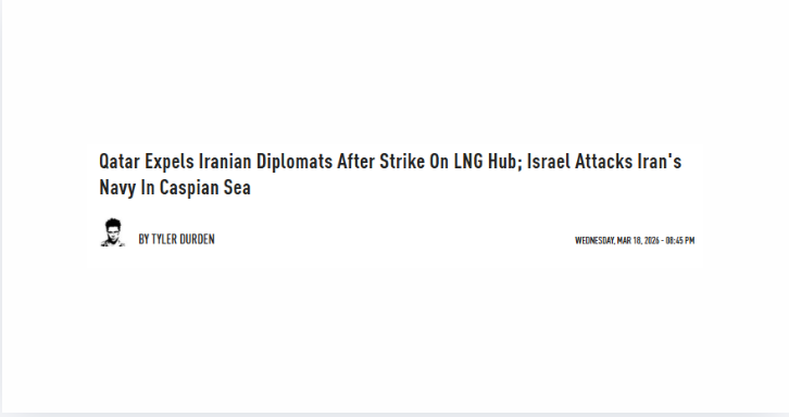 Qatar Expels Iranian Diplomats After Strike On LNG Hub; Israel Attacks Iran's Navy In Caspian Sea
