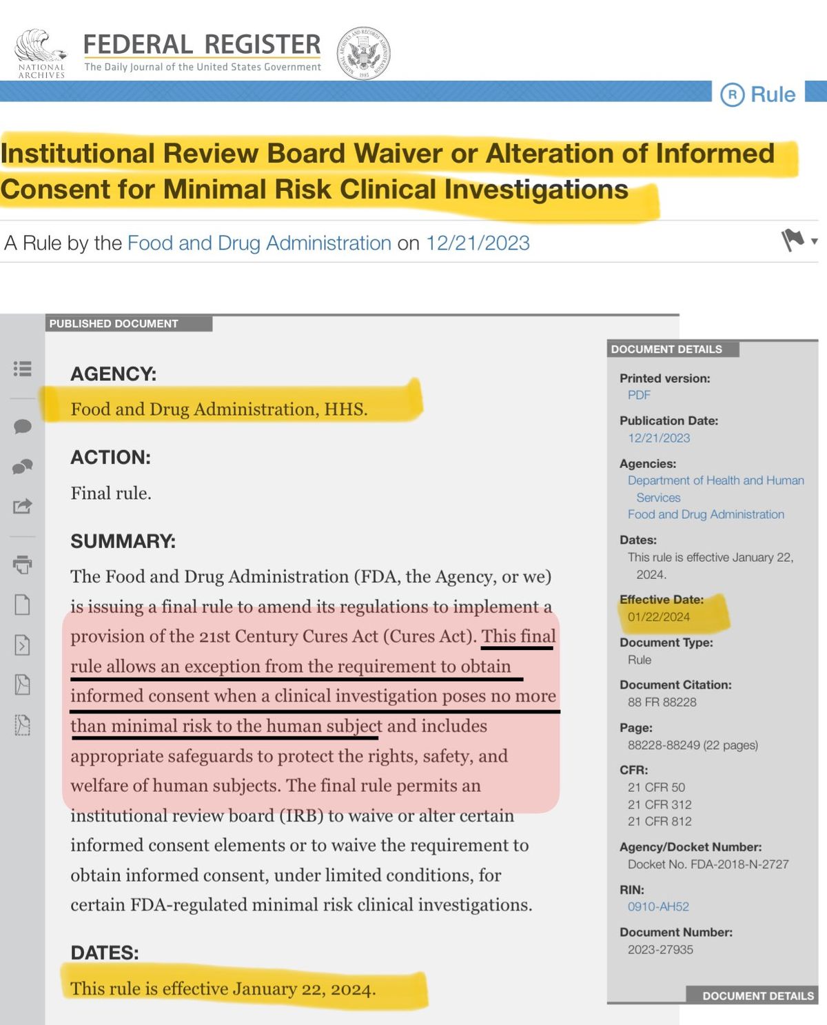 The FDA simplifies experimentation on children without parental consent