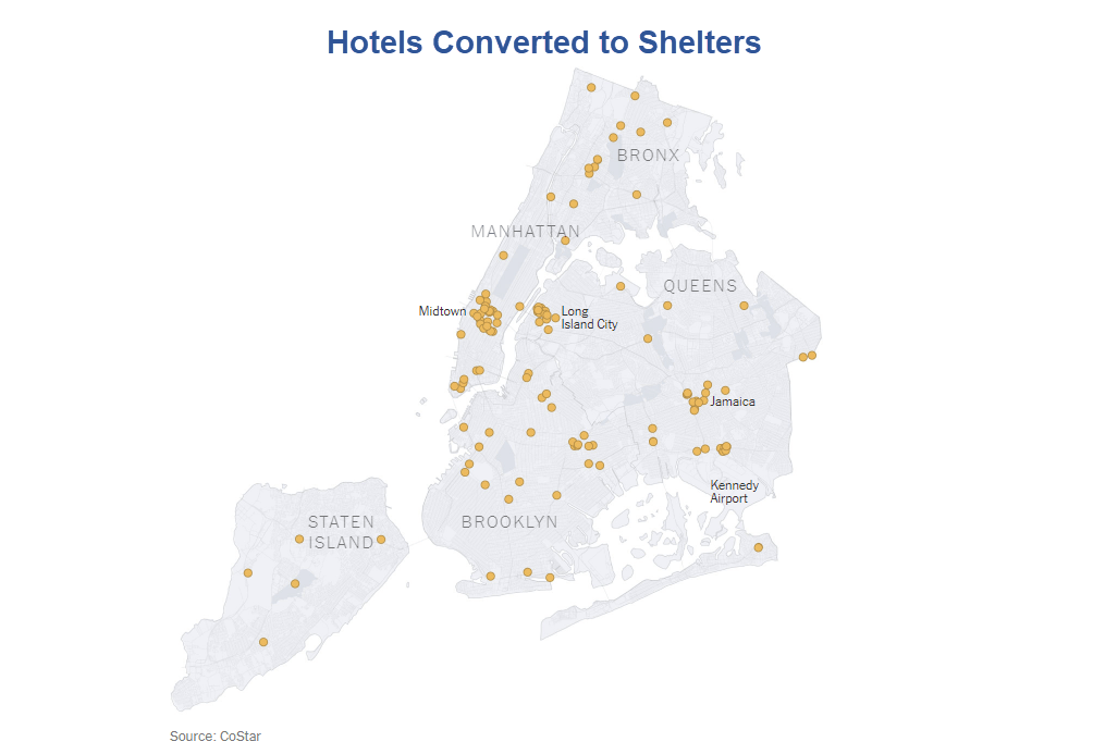 One of Every Five New York City Hotels is Now a Migrant Shelter