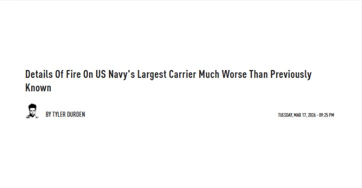 Details Of Fire On US Navy's Largest Carrier Much Worse Than Previously Known