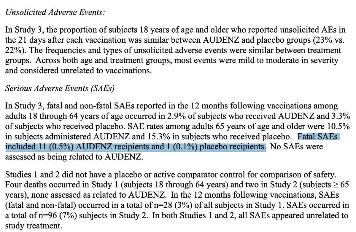 1/200 chance of death in context of new bird flu injection - 5 times higher than placebo according to clinical trial