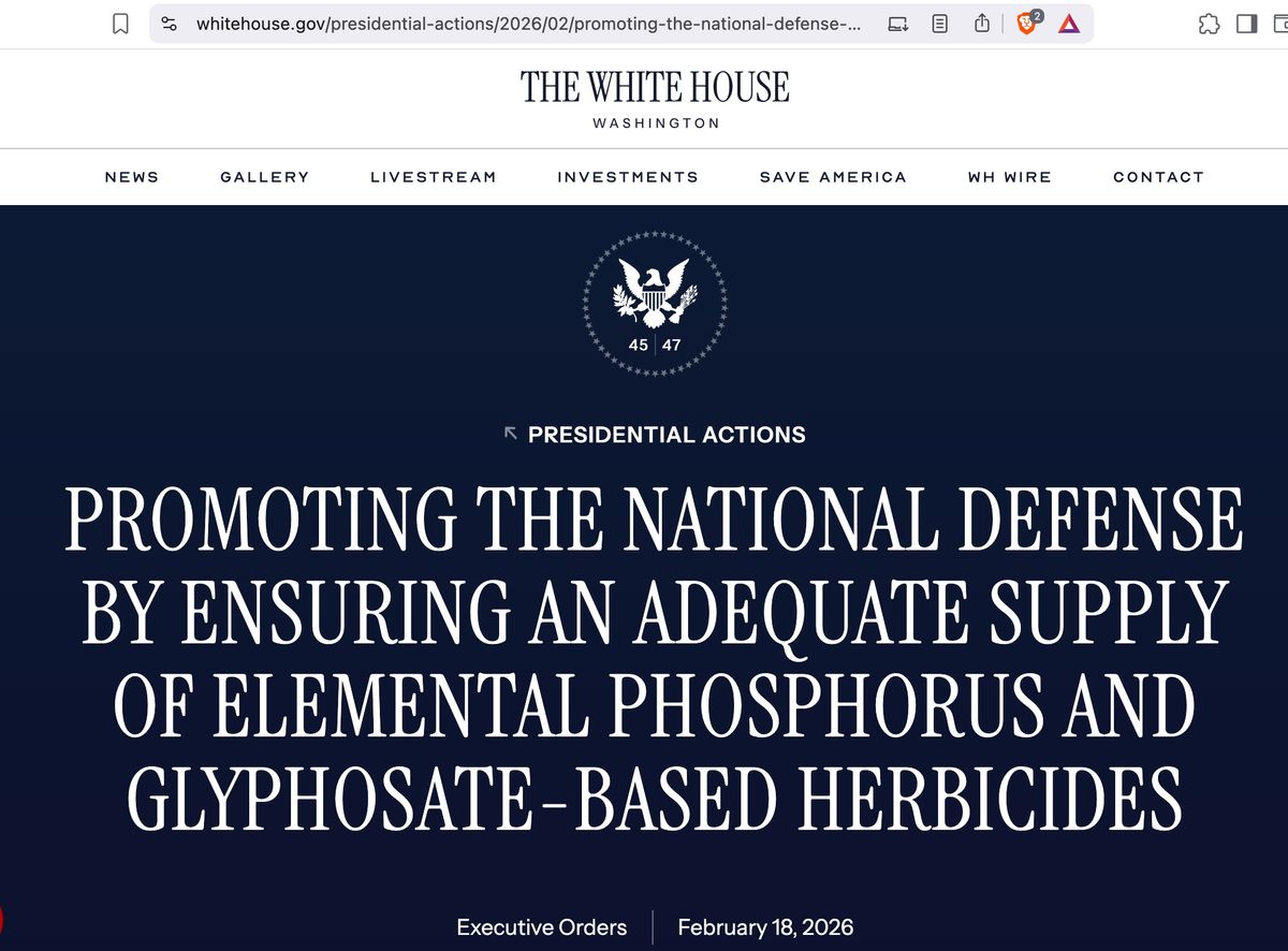 President Trump Makes a Mockery of MAHA, issues Executive Order to give domestic production of Glyphosate special rights