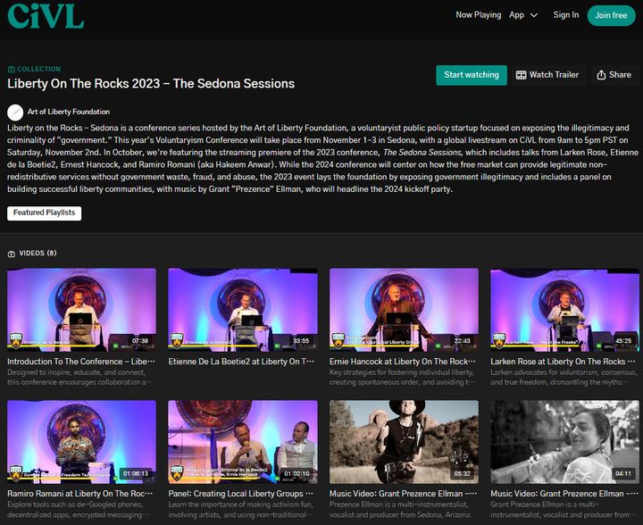 Liberty on the Rocks - 2023 - Now Streaming on CiVL - The New Streaming Platform for Intellectuals, libertarians and Voluntaryists