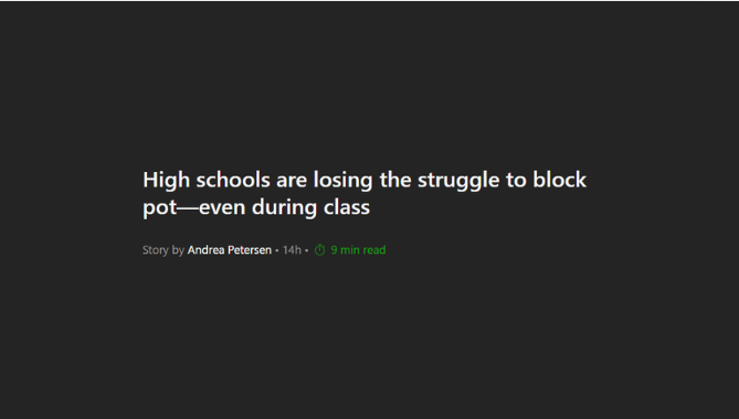 High schools are losing the struggle to block pot—even during class