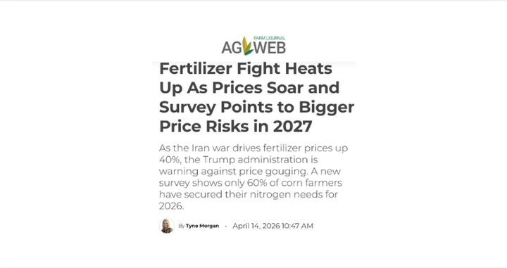 The fertilizer shortage, and it isn't just nitrogen