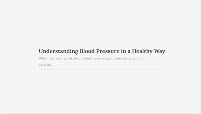 Understanding Blood Pressure in a Healthy Way